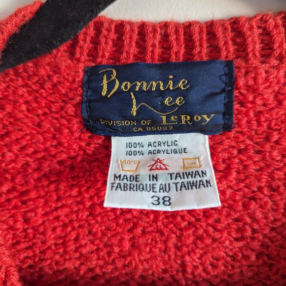 Vintage Red Bonnie Lee Division of Leroy Cardigan - Picture 3 of 3
